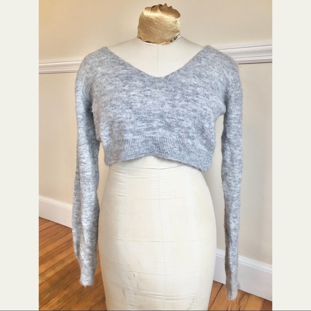 Angora crop sweater.